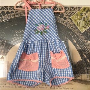 Dollcake Blue and Pink Jumpsuit with Gingham Pattern
